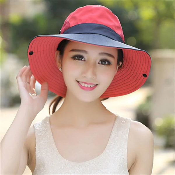 2024 UV UPF Wide Brim Ponytail Sun Hat: Perfect for Outdoor Adventures!